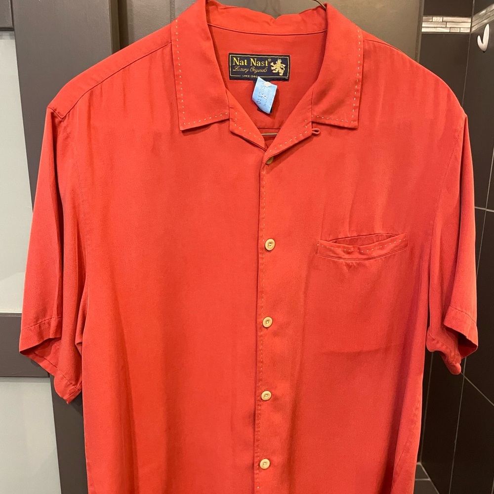 Short sleeve silk shirt